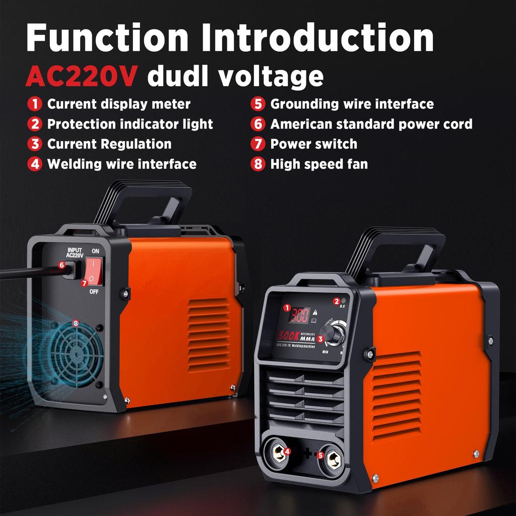 Portable Welding Machine 300K MMA Arc Welder Inverter Welding Machine 110V 220V Mini Iron Electric Welding Equipment Car Repair