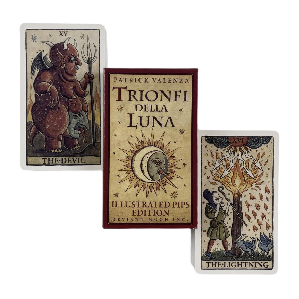 Trionfi Della Luna Cărți de tarot Ghicitoare Oracle Divination Edition Creativitate ILUSTRAȚĂ Moon Board Game Deck