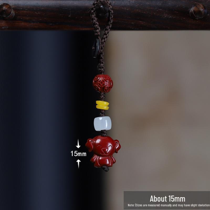 Cinnabar Zodiac Dog Keychain Pendant: Unisex Portable Charm Gift (2026)