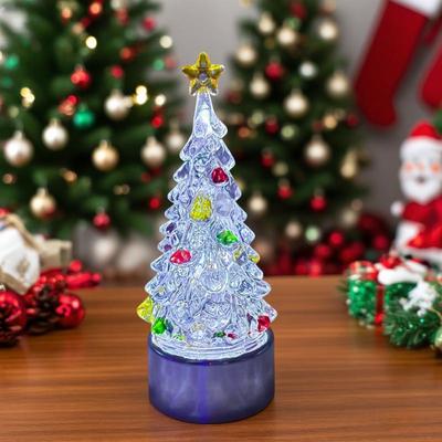 Christmas Tree Night Light Battery Powered Crystal Table Lamp For Home Decor Festive Holiday Party Desktop Decoration