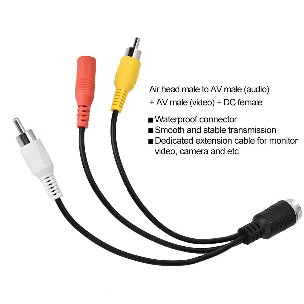 Auto-Videorekorder Verlängerungskabel Luftkopf Stecker auf AV Stecker DC Buchse Monitor-Adapter