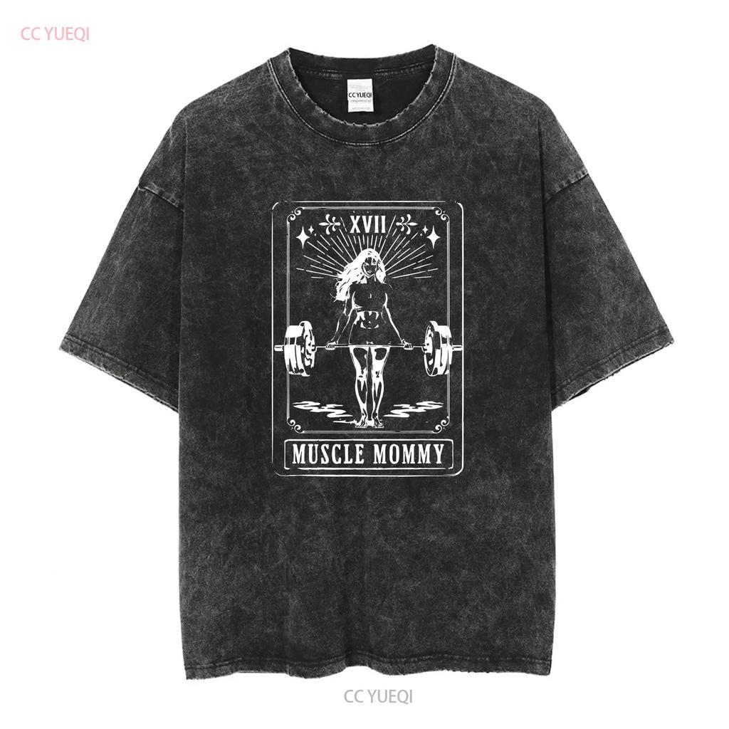Muscle Mommy Gym Pump Cover T Shirt Oversized WorkouT Rat Weightlifting Long or Short Sleeves Vintage Washed Breathable