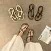 Fashion Ladies Shoes Flip-flops Open Toe Summer 2024 Footwear Beach Flat Rubber No Heel Sandals for Women Roman Style Original on Offer