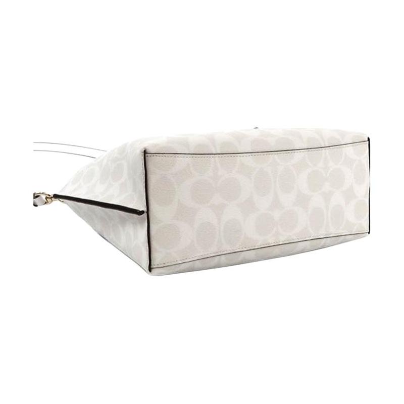Coach Handbag Mollie 25 Classic Full Print Tote Bag Tote Bag Shopping Bag Shoulder Crossbody Bag Canvas and Leather Medium Women's Glacier White
