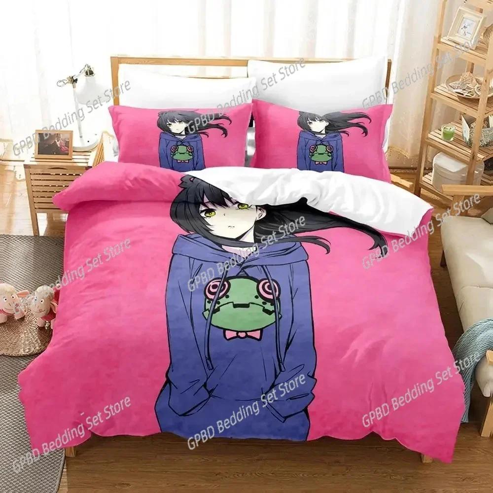 

Anime Mieruko-chan The Girl Who Can Se Them Beding Set Bedrom Soft Modern Bedspreads Comefortable Soft with Soft Fabric Duvet Cover Pilowcase 100*200cm Single