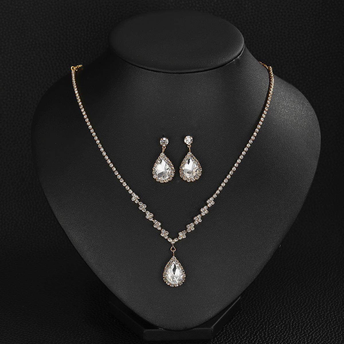 2026 Ring Design Irregular Element Wind Necklace Earrings Bracelet Three-piece Set 45CM