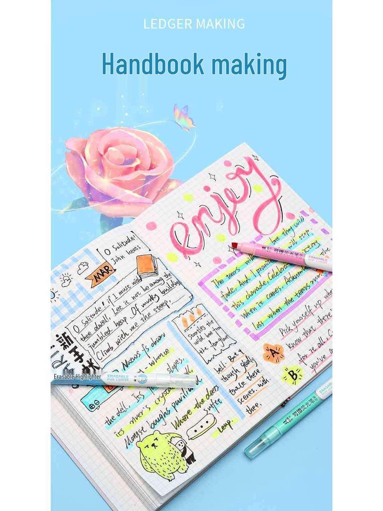 Dual-Ended Erasable Multicolor Highlighter for Students