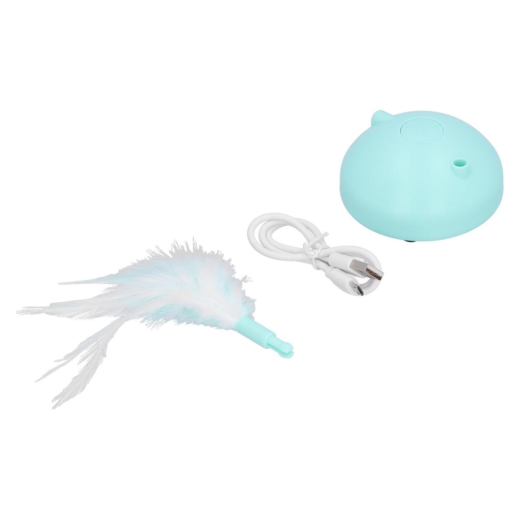 Electric Pet Funny Cat Flashing Ball Feather Turntable Toy Cat Scratching Interactive Play