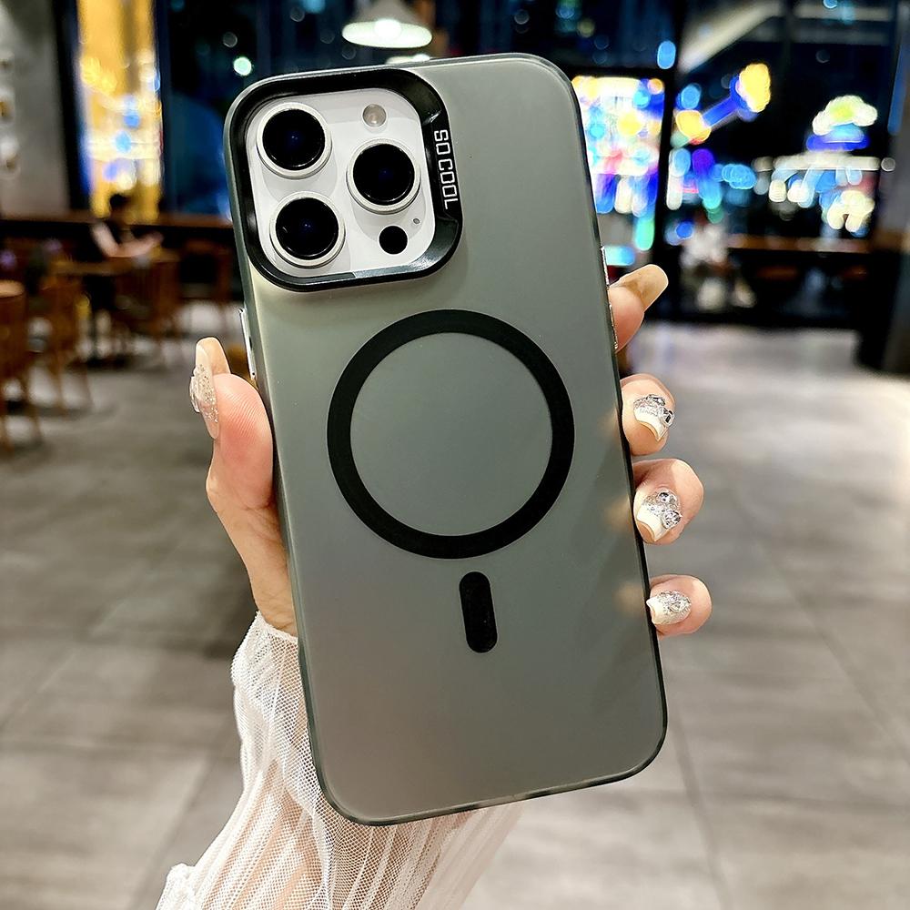 Matt Colorful Sliver Magnetic Phone Case for iPhone 11 12 13 14 15 16 Samsung S20FE S21 S22 S23 S24 S25 TPU Myk silikon Støtsikkert hardt bakdeksel