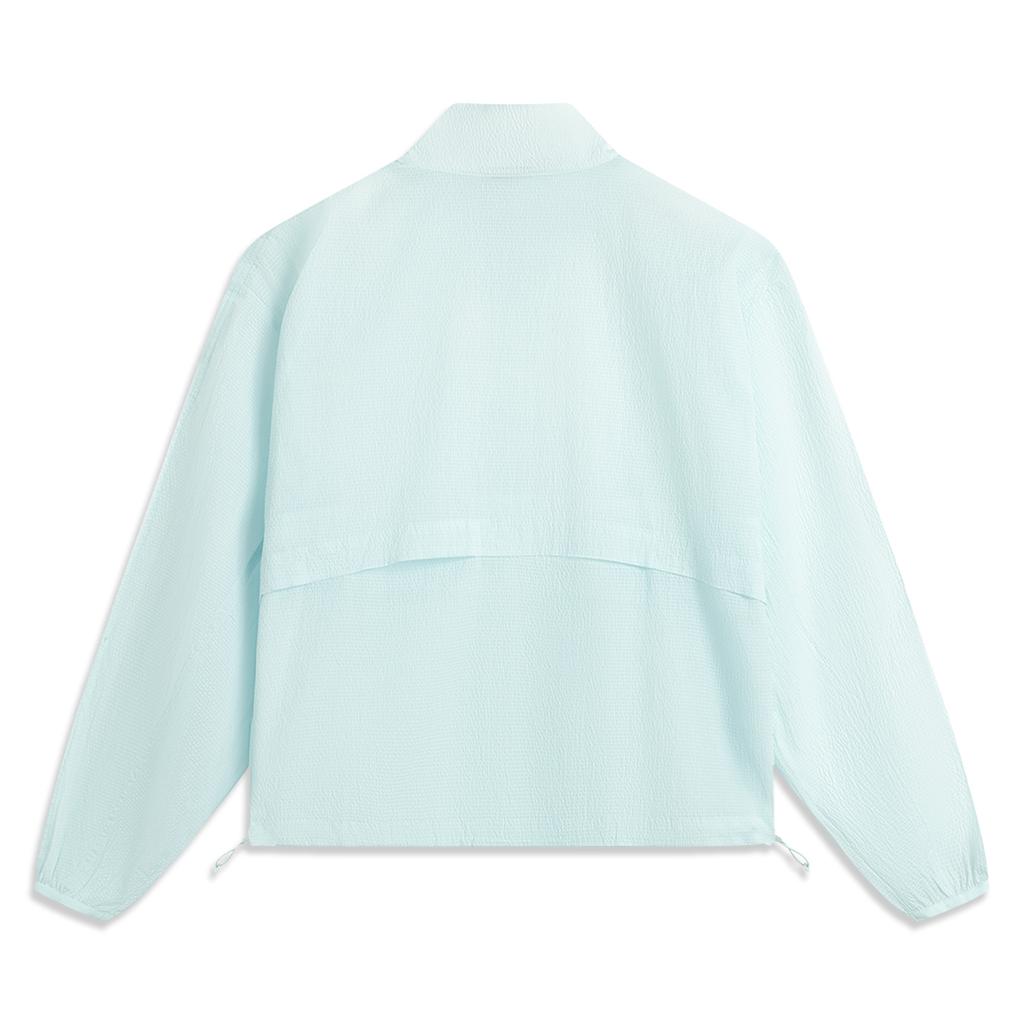 Li Ning Sports Lifestyle Series Solid Color Zipper Stand Collar Comfortable Breathable Versatile Windbreaker Women outerwear Light-Sky-Blue AFDV992-2