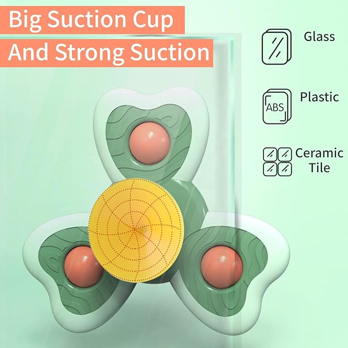 Baby Interactive Toy Set Snail Butterfly Bee Suction Spinner Educational Sensory Development for Travel Bath Time Teething Fine Motor Skills