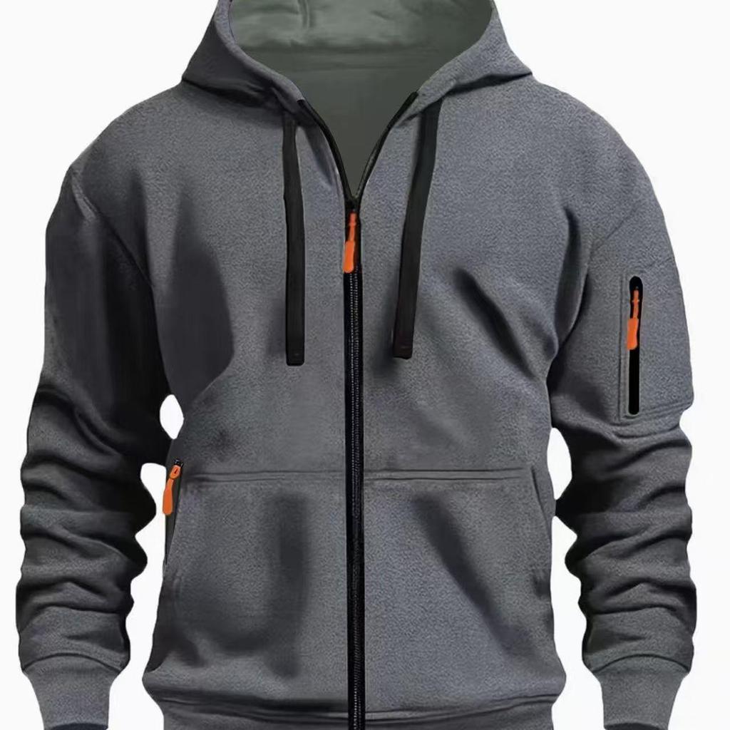Felpa con cappuccio sportiva trendy europea e americana con zip - Perfetta per l'autunno e l'inverno