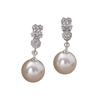 New high-end temperament pearl earrings women's niche design fashion light luxury diamond stud earrings