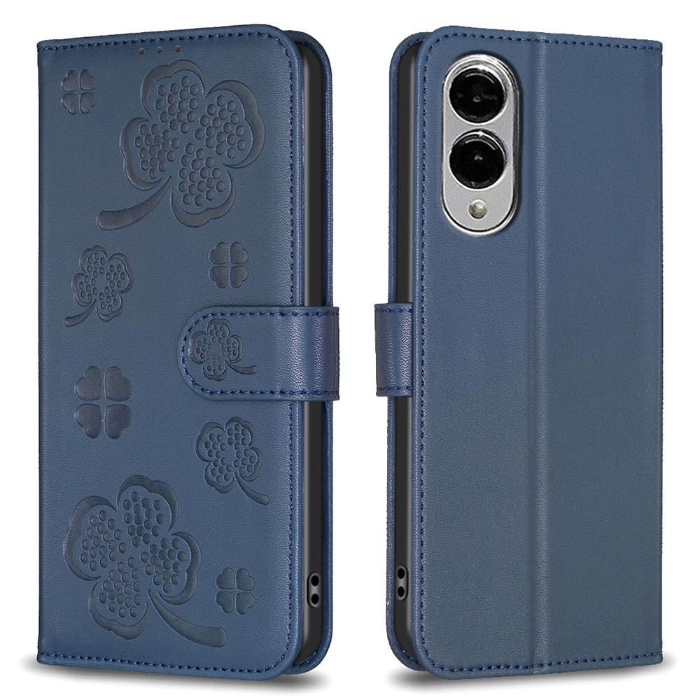 

Для Samsung Galaxy S25 Чехол-книжка с узором «Клевер», кошелек-подставка для просмотра, кожаный чехол для телефона Blue