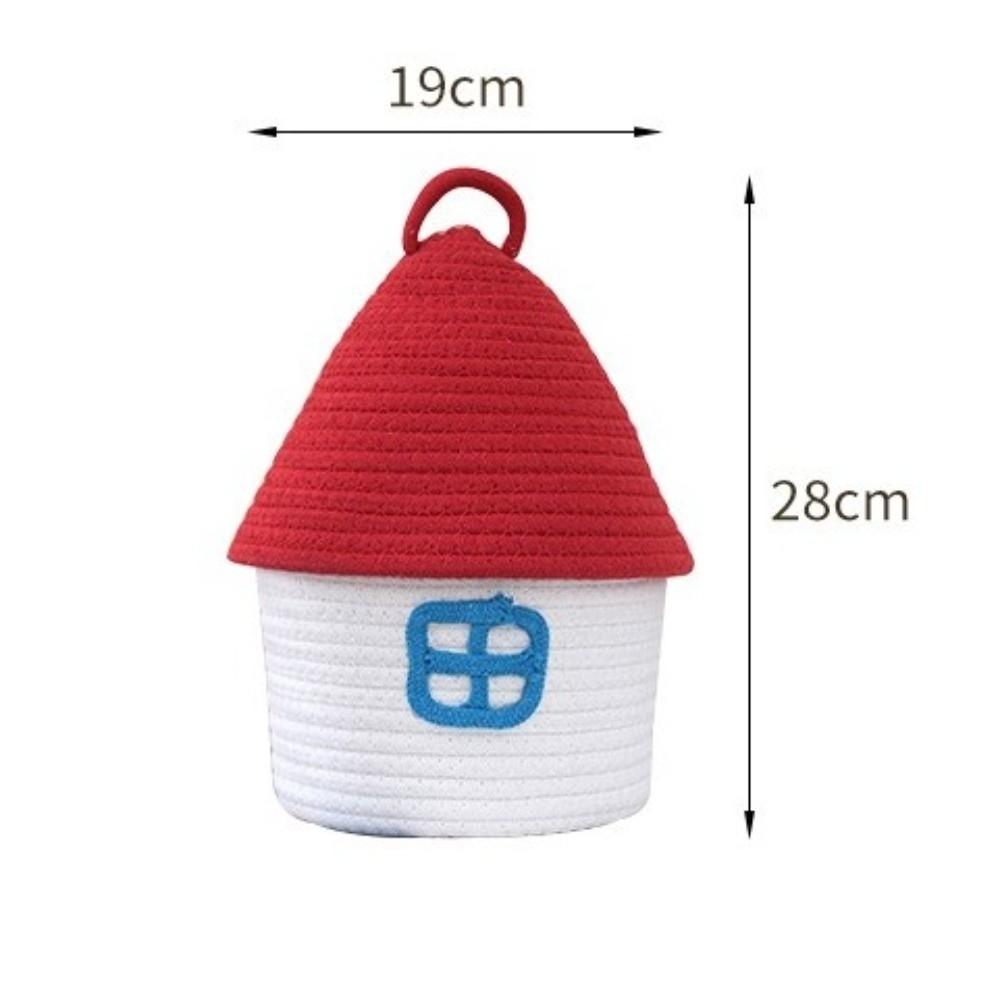House Shape Desk Organizer Handwoven Snack Toys Organizer Cute Storage Basket  Bedroom Decor