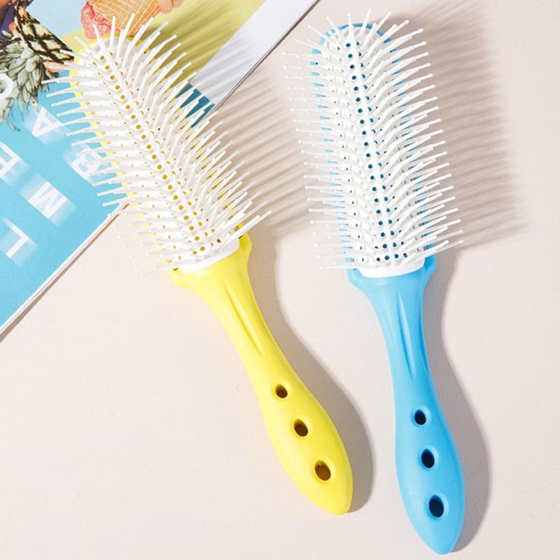 Ergonomic Detangle Hairbrush With Soft Bristles And Hollow Out Designs Hairdressing Tool Styling Comb For Oild Head