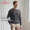 MONTAGUT Men's Merino Wool & Silk Blend Round Neck Sweater