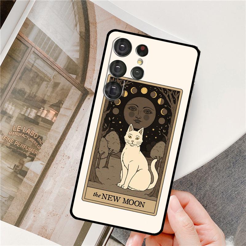 Tarot Card Cute Art Cats Phone Case For Samsung Galaxy S24 Ultra S9 S10 S20 S22 S21 Plus S23 FE S25 Ultra Full Cover