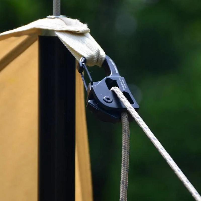 Camping Tent Rope Tightener Outdoor Aluminum Alloy Tensioner Portable Paracord Accessories Rust-Proof Rope Tightener for Travel
