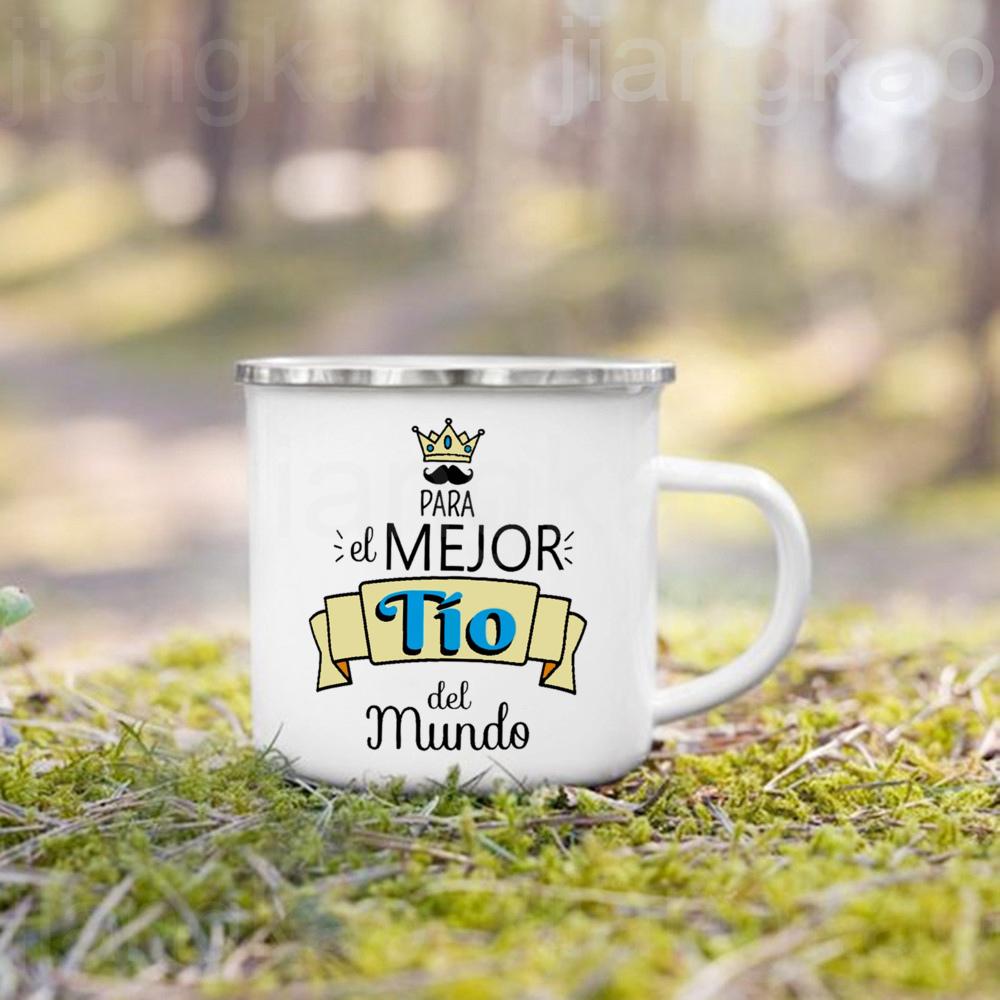 Best Aunt Best Uncle in The World Print Mug Drinks Coffee Cup Camping Enamel Mugs Birthday Holiday Christmas Gift for Aunt Uncle 360ml