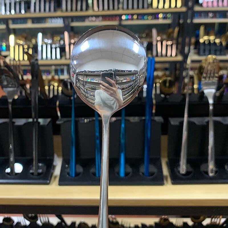 ZISIZ Stainless Steel Long Handle Round Spoon