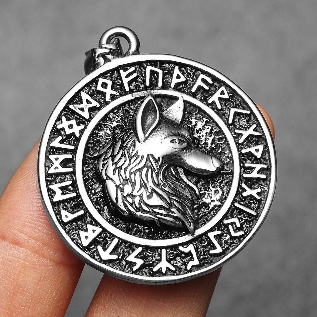 Runové Vikingové Vlk Amulety Pánské Náhrdelníky Nerezová Ocel Přívěsek Řetízek Dámské Punková Módní Šperky Nové Doplňky Dárky