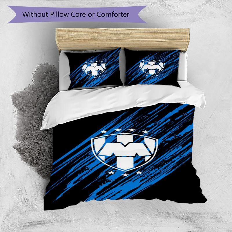 Monter-rey Football Crest Art Printed Pattern Duvet Cover Set – includes 1 duvet cover and 2 matching pillowcases Bedroom decor Christmas gifts