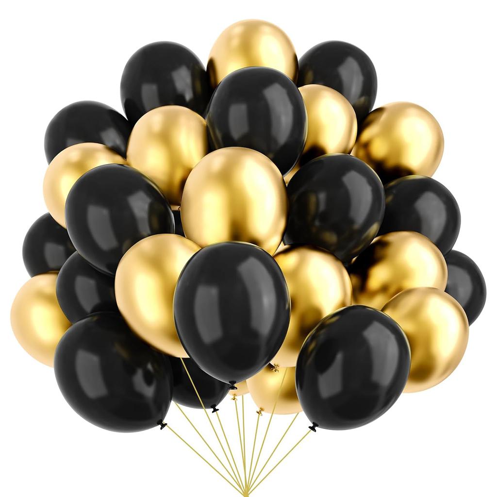 12inch-67pcs black red, pink and gold latex balloon set suitable for weddings, birthdays, popular parties, bridal showers