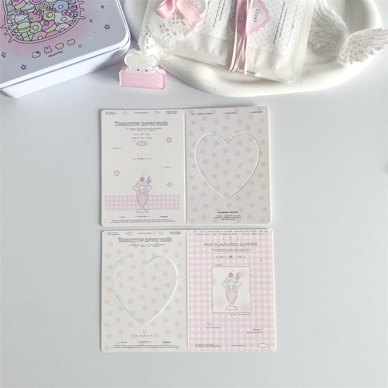 10PCS Ins Hollow Folding Card Photo Frame Protection Packaging Material Decoration Folding DIY Message Greeting Card Card