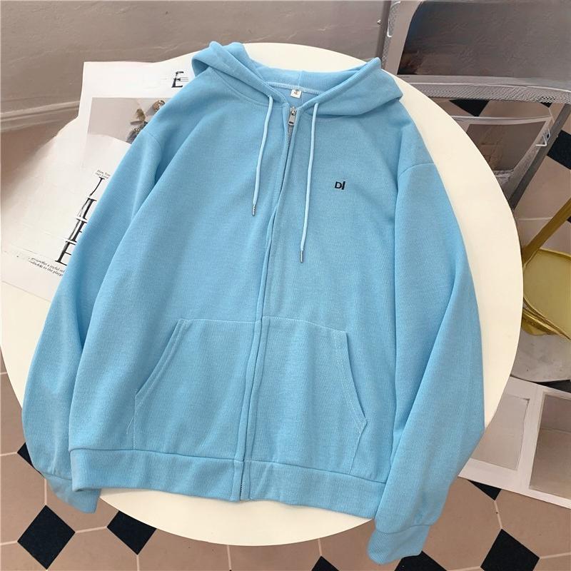 Autumn Winter New Casual Oversized Women's Cardigan Hooded Sweatshirt Zipper Y2k Hoodie Harajuku Solid Youth Women Hoodies Coats