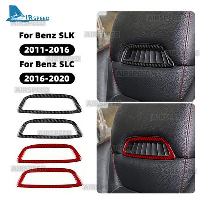 Real Soft Carbon Fiber Trim Sticker For Mercedes Benz SLK R172 2011-2015 2016 SLC 2016-2020 Car Seat Headrest Panel Interior