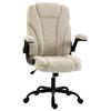 Office Chair Ergonomic Desk Chair With Flip Up Armrest Pocket Springs Swivel Wheels Adjustable Height Beige