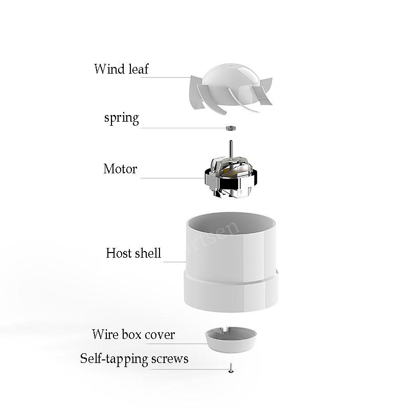 6 Inch Duct Fan Air Ventilator Pipe Ventilation Exhaust Fan Mini Extractor Bathroom Toilet Wall Fan Duct Fan
