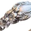Handmade Sterling Spoon Bangle Floral Pattern Opening Bangle Boho Style Handle Cuff Jewelry Accessories