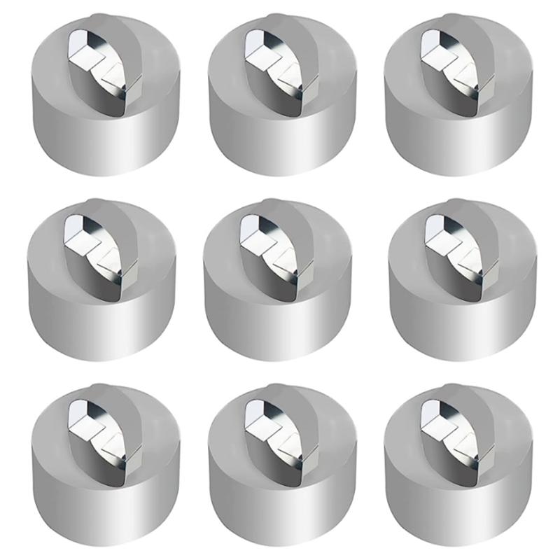 ABBY-9 Pack 3.15 Inch Stainless Steel Cake Ring Molds Round Ring Mold Round Small Cake Ring For Cooking With Pusher серебряный