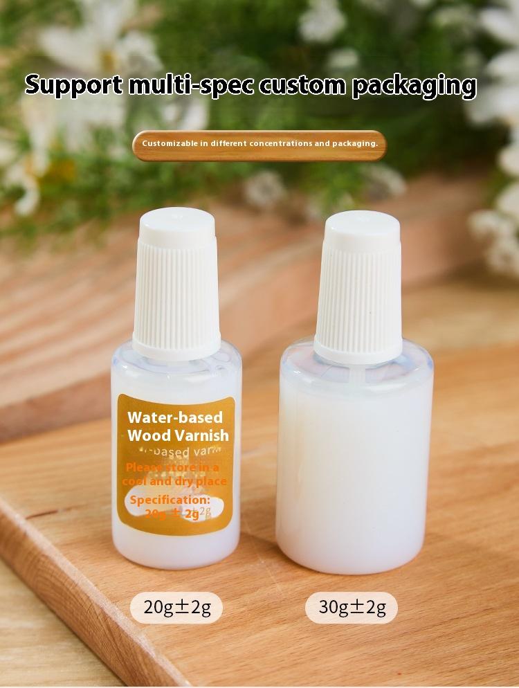 20g Acrylic Furniture Wood Paint Liquid Coating Water-Based Transparent Gloss Maintenance Varnish Small Bottle Brush Application