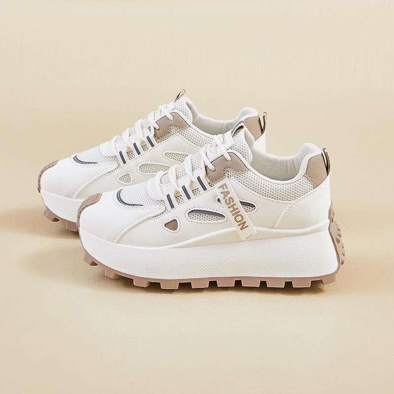 Thick-soled heightening dad shoes women s spring new soft-soled versatile lightweight sports shoes casual 35