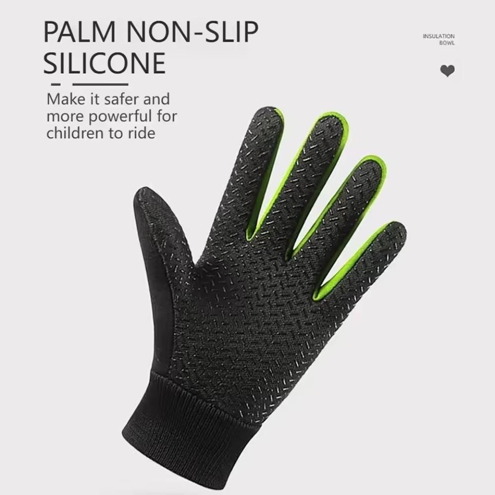 Silicone Anti Slip Kids Riding Gloves Waterproof Winter Gloves Durable Warm Gloves Outdoor