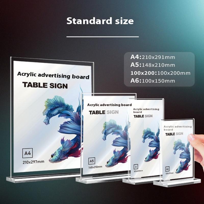 1PC Acrylic Sign Holder A4/A5/A6 Desk Display Stand Price Label Display Rack Menu Stand Holder Restaurant