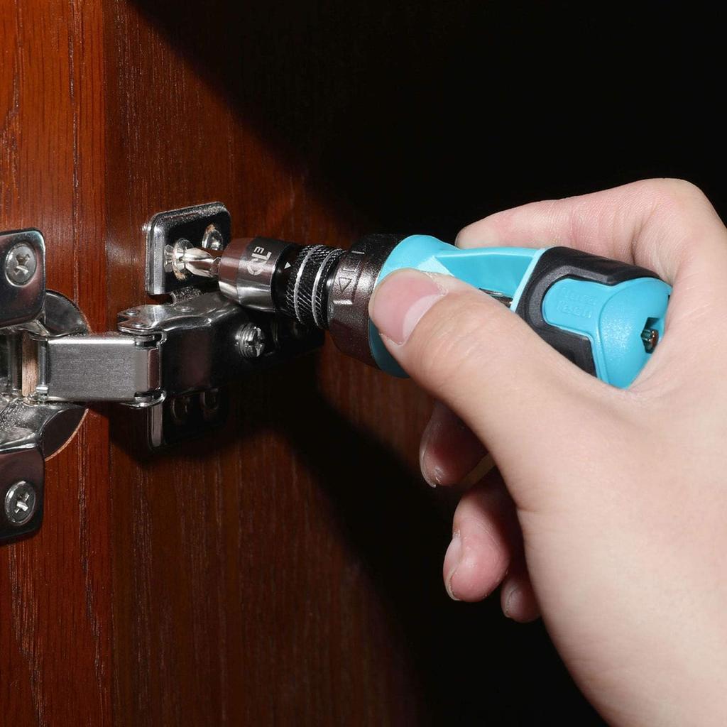 DURATECH Interchangeable Screwdriver Ratchet Quick Release Stubby Screwdriver Set, 12-in-1 Screwdriver, Type, 6-Bit Set,