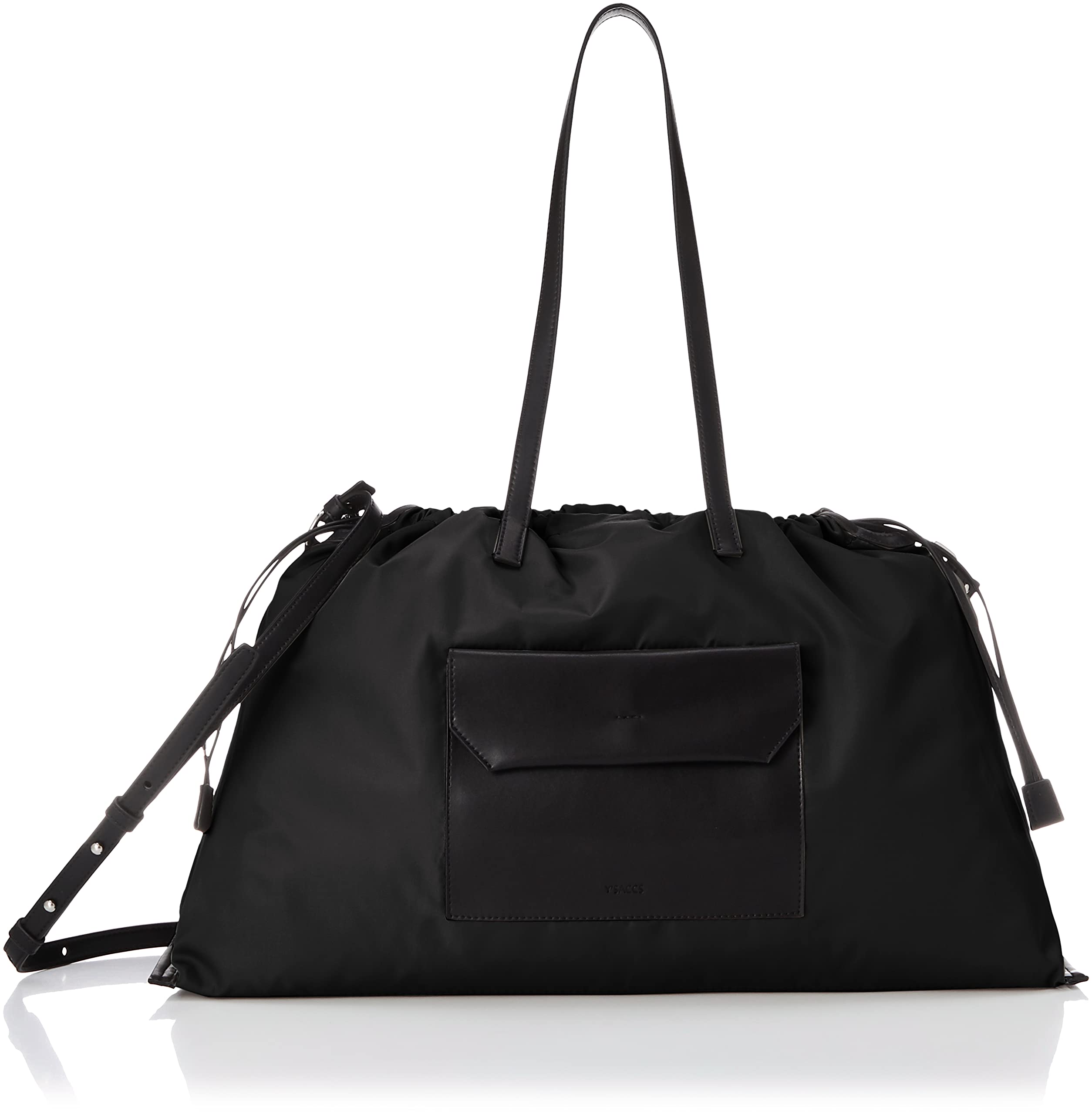 

Сумка-тоут со шнурком, средняя, черная [Исаак], сумка-тоут 2-в-1, размер, женская, (10)