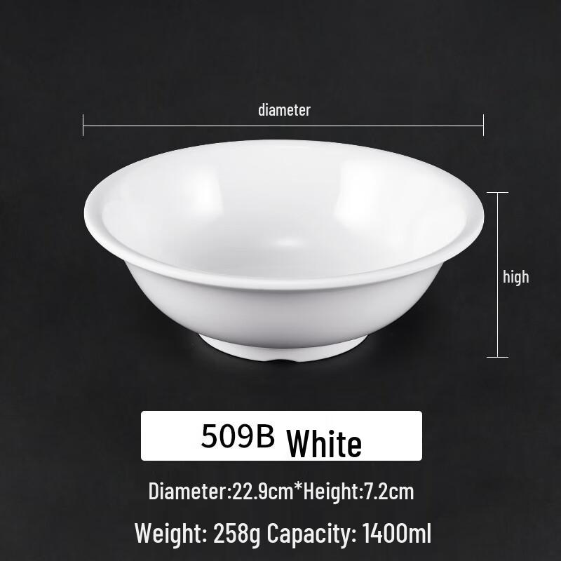 White Melamine Ramen Noodle Bowl