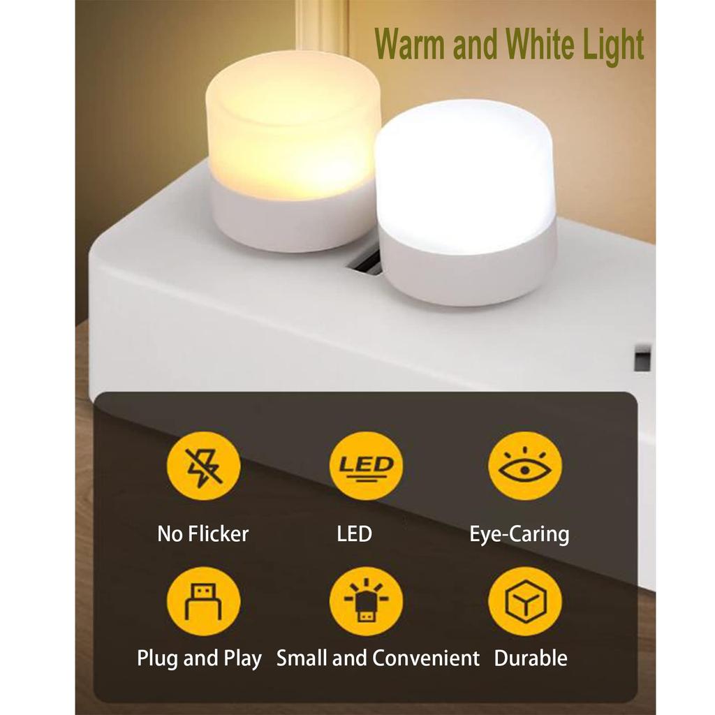 5pcs USB Night Lights LED Mini Light Bulb Plug In USB Lamp for Bedroom Bathroom Hallway Nursery Kitchen Car Tiny Light