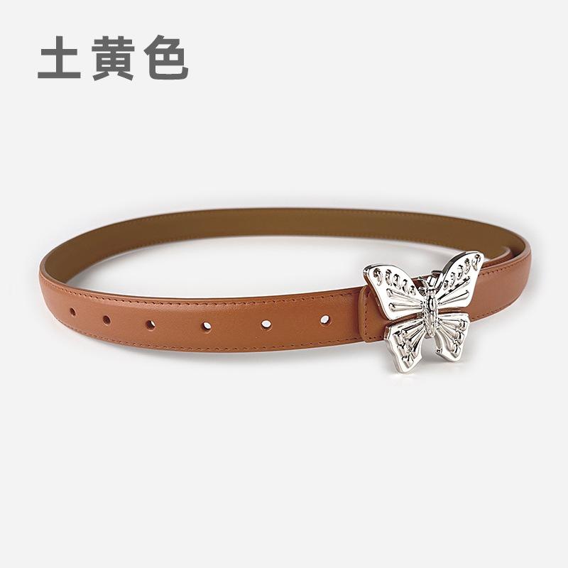 Leather Ladies Belt Butterfly Women'S Cowhide Belt With Casual Jeans Belt