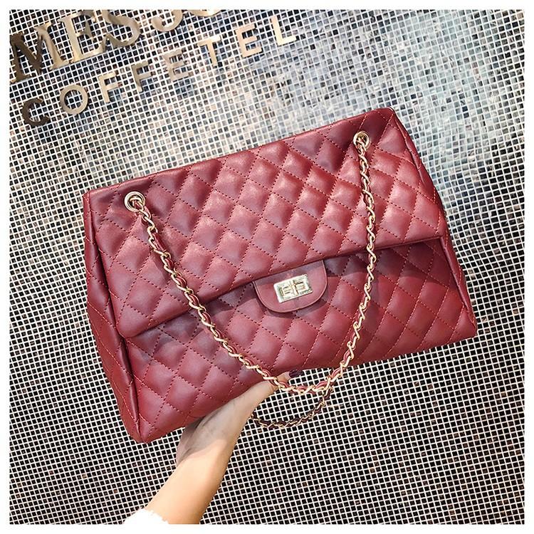 Autumn and Winter New Large-capacity Handbag Korean Version of Fashion Diamond Bag Trendy Versatile Shoulder Messenger Bag Large Bag Women