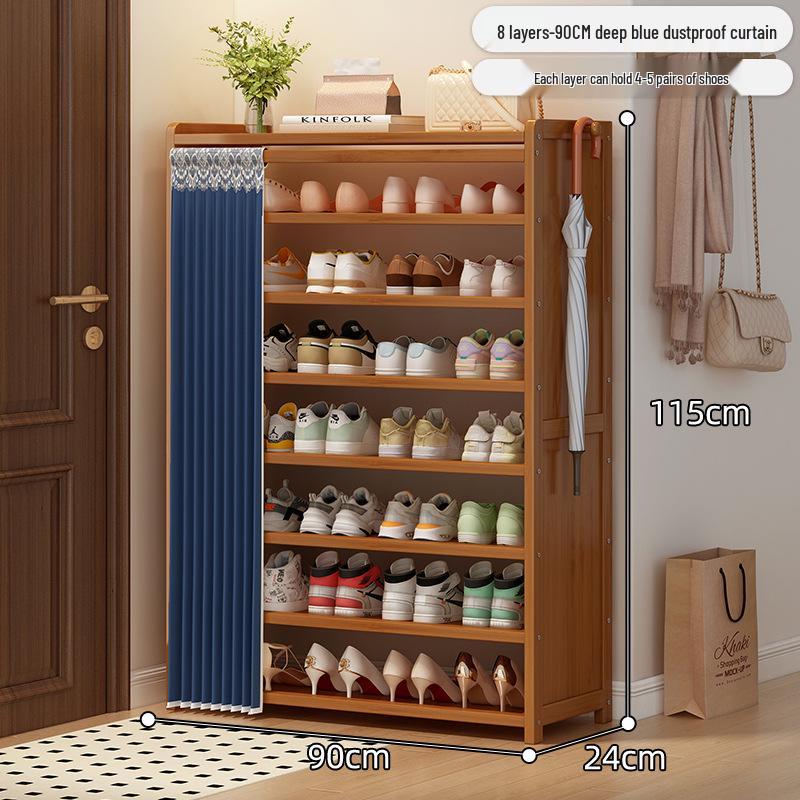 Bamboo Shoe Rack: Multi-Layer Dustproof Cabinet for Compact Home Storage