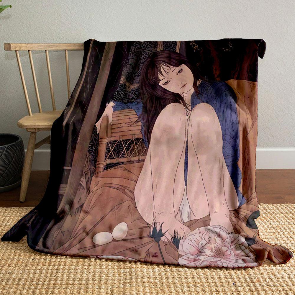 

Gothic Girl Floral Blanket bedroom Blanket for Livingroom Couch lunch break Soft throw for Friend s festival Gift 80cm x 120cm