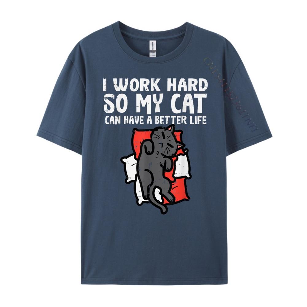 

Fur Mom Work Hard So My Cat Cute Kitten Pet Owner Mama Women New T Shirt Short Sleeve Tee Korean Style 4XL