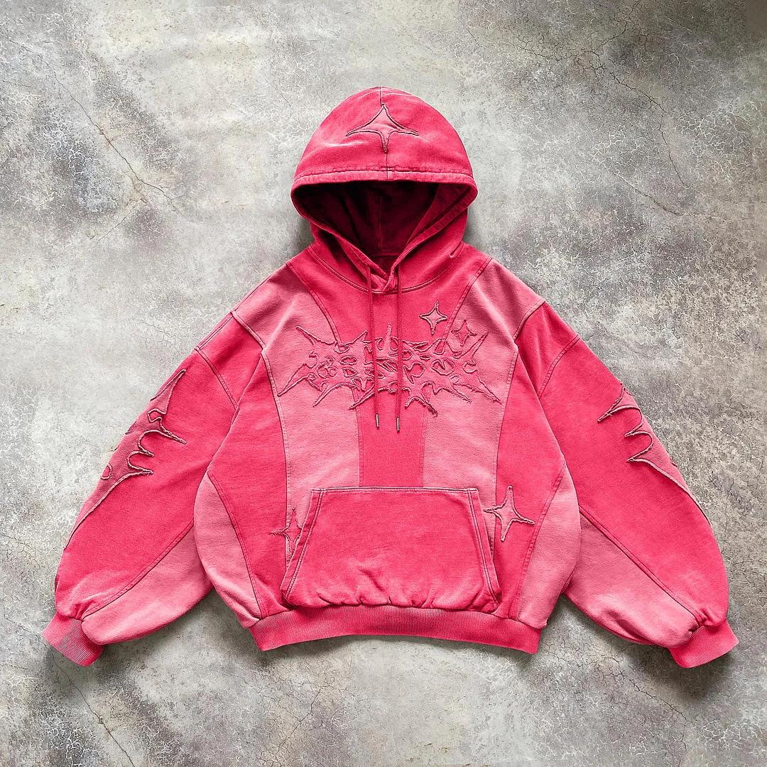 

Comfortable Unisex Casual Hoodie, Soft Oversized Hoodie with Kangaroo Pocket, Edgy Streetwear Hoodie for All-day Wear XL рожевий