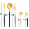 30Pcs Dinnerware Set Matte Gold Cutlery Set Stainless Steel Flatware Cake Fruit Fork Kitchen Knife Fork Spoon Tableware Set